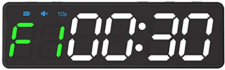 LIULIQ Mini minuteur de gym, horloge de fitness avec aimant puissant intégré, affichage anti-vertiges, compte à rebours/chronomètre, entraînement par intervalle, facile à utiliser pour la salle de