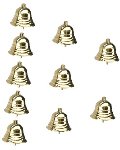 Amosfun 10 STK Messingglocke dekorative Kugel handwerkliche Glocke Glockenspiel Baum Jingle Bell glöckchen Gold weihnachtsdeko Weihnachtsglocken weihnachtliche dekorative Glocke Golden