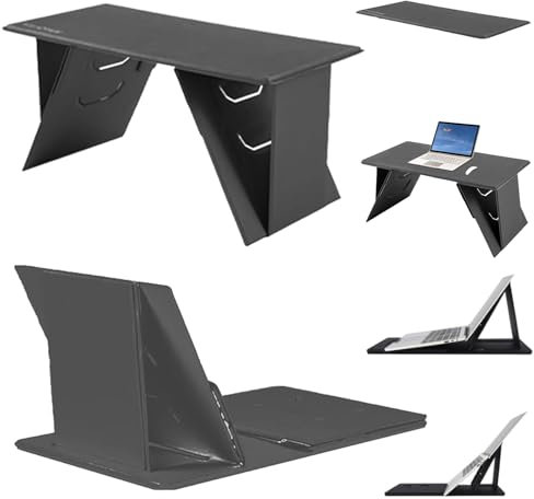 Laptop Stand for Bed Couch Lap Desk Car, Laptop Stand with 5 Adjustable Angles, Multi-Functional Desktop Clip Work, Road Trips, Study, Reading, Writing, Notebook, I Pad, Cell Phone
