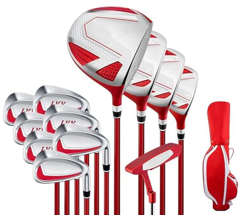 HSWOYEA Complete Golf Club Set 12 Piece, Includes Driver, Includes 460cc Alloy Driver, 3 & #5 Fairway Woods, Hardwood, 5#, 6#, 7#, 8#,9#, Pw#, Sw# Irons, Putter And Ladies Golf Bag