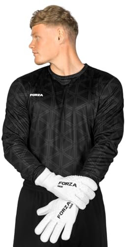 FORZA Men’s Long-Sleeve Goalkeeper Jerseys [XS-XXL] - Premium Football Jerseys with Sweat-Wicking Finish - Available in Four Vibrant Colours (UK, Alpha, M, Regular, Regular, Black)