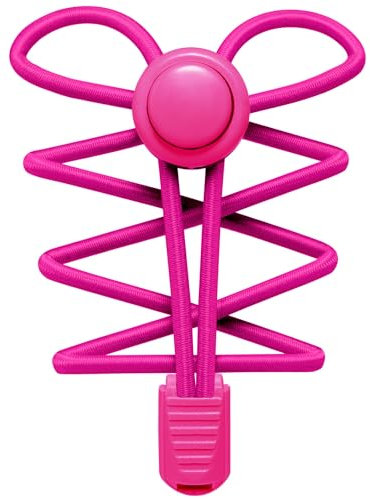 Stepace Cordones Elasticos, 2 Pares Cordones Elasticos Zapatillas Deporte, Cordones Zapatos Ajustables sin Atar para Adultos y niños Rosa Neón