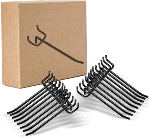 20 ganci da parete forati, ganci per lavagna, ganci per parete degli attrezzi, ganci per pannelli forati, per scaffali di supermercati, negozi di attrezzi, ganci corti, Ø 4 mm, larghezza 25 mm,