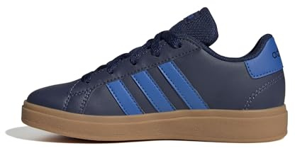 adidas Grand Court Lifestyle Chaussures de Tennis à Lacets Unisexe, Gomme Bleu foncé Brillant Royal Gum10, 3.5 UK Child