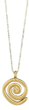 Generisch Singapur Goldkette mit Spirale Symbol Anhänger, Frauen Schmuck und Festival Accessoires, Spirituelles Geschenk für Freundin mit Symbol Kraft