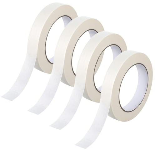 QOMJUFA Ruban de masquage (20 mm x 50 m) Adhésif pour peinture et rénovation Ruban de masquage pour peinture, vernissage, rénovation, peinture d'art