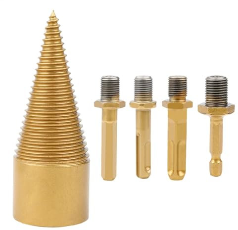 Spaccalegna per legno, spaccalegna – Trapano elettrico per legna da ardere – Spaccalegna elettrico – Spaccalegna – Punta esagonale esagonale – Avvitatore conico a vite robusto per il campeggio e il