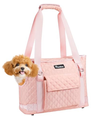 Pawaboo Hundetasche Tragetasche für Kleine Hunde mit Tasche, Leichte Hunde und Welpen Tragetasche Träger, Hundetransporter Weich Seiten für Welpe Katze Kaninchen, Welpentragetasche unter 11 LBS, Rosa