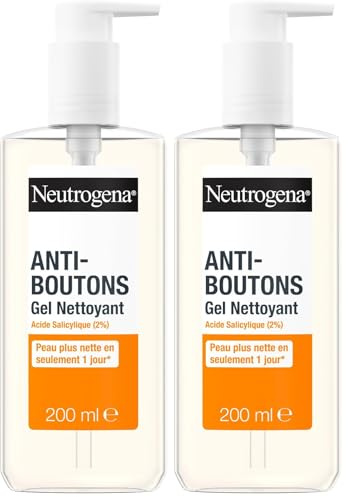 Neutrogena | Gel Nettoyant Anti-Boutons (flacon-pompe de 200 ml) – Nettoyant visage à l'acide salicylique (2%) – Élimine l'excès de sébum et les impuretés pour une peau plus nette en seulement 1 jour*