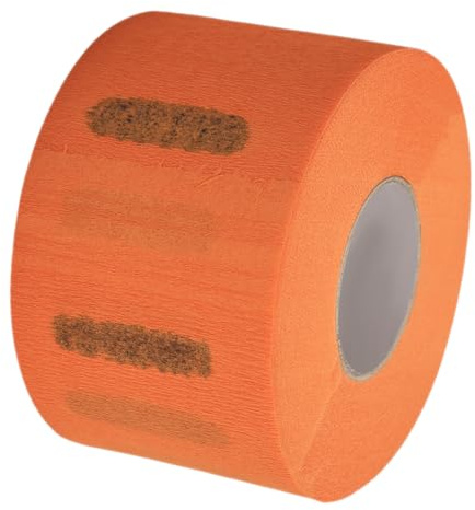 Einweg Nackenstreifen für Friseurbedarf 1 Rolle, Dehnbar, Papier | Schutz fürs Nackenbereich Beim Haareschneiden, Orange, Crepe Papier, 1 Rolle für Salon und Schnitt
