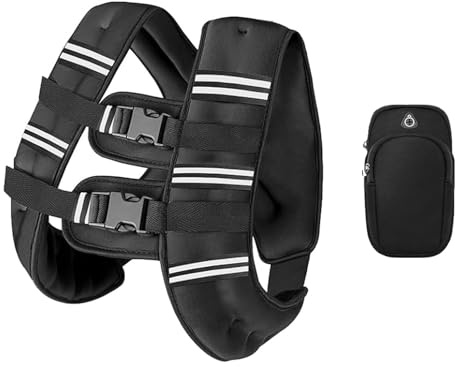 Weighted Vest for Women and Men 5/8/10kg,Weight Vest with Reflective Stripe for Workout, Strength Training, Running, Fitness, Muscle Building, Weight Loss, Weightlifting