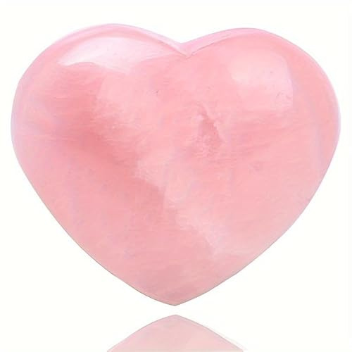 1pc 300-400g Rose Quartz Puffy Heart Shaped Palm Stone Love Pocket Stone Crystal Gemstone