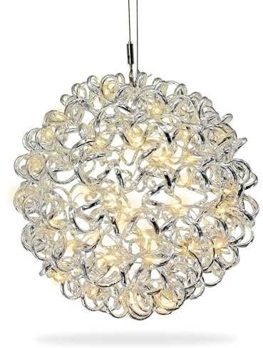 Gartenpirat Kugel 30 cm aus Silberdraht Aluminium 80 LED warmweiß mit Timer Weihnachtsdeko für Innen & Außen