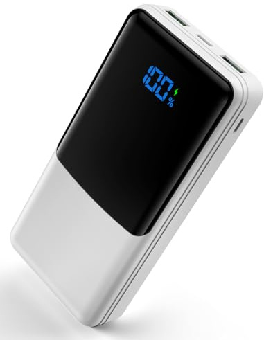 Coblob Power Bank 27000 mAh, Power Bank Quick Charge Function USB C PD 20 W | Fast Portable Charger for Samsung Galaxy iPhone Mobile Phone, External Mobile Phone Batteries with LED Display 2 Input & 3