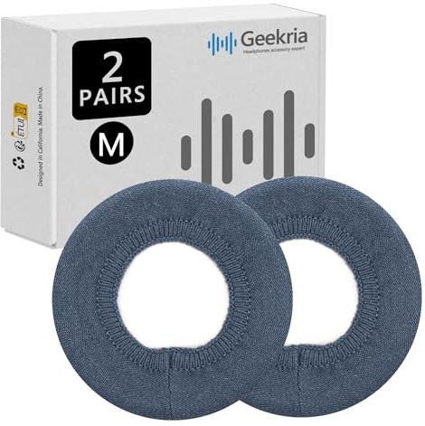 Geekria 2 Paar gestrickte Kopfhörer-Ohrmuschelüberzüge – Produktsicherheits-Zertifiziert – Waschbare, Dehnbare hygienische Ohrpolster-Schützer für Over-Ear-Headsets, Schweißschutz fürs