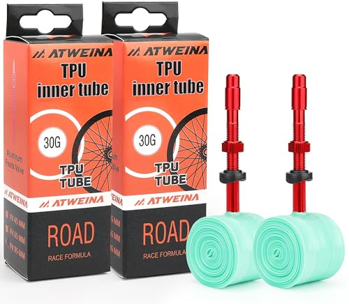 2-Pack TPU Bike Inner Tube 700C x 18-32C with Metal Presta Valve, Ultralight Road Bike Tube, Puncture-Resistant Bicycle Tube for Road, All-Road & Gravel Bikes (2pcs 700X18-32C 65mm Metal Valve)
