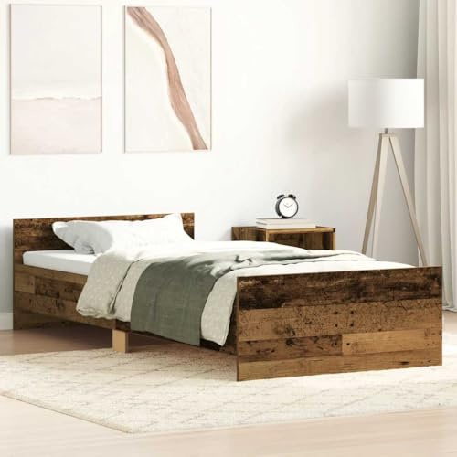 SKTQYQO Bettgestell ohne Matratze aus antikem Holz, Bettgestell für Hotels, Schlafzimmer und Studien, 100 x 200 cm, aus Spanplatte