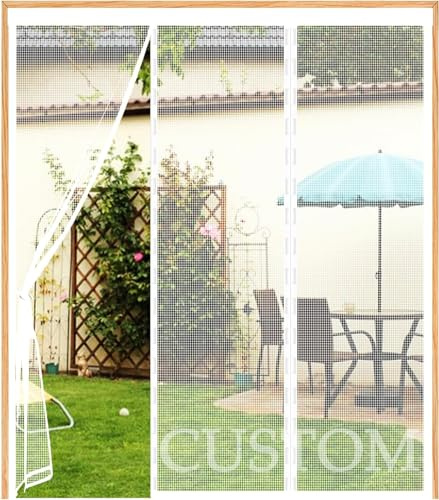 Bespoke Magnetic Screen Door – Tailored to Your Exact Door Frame Dimensions – DIY No-Drill Installation, Self-Sealing Mesh for Patio, Sliding & French Doors – Keep Bugs Out Naturally