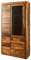MASSIVMOEBEL24.DE Toronto Vitrine Sheesham/Palisander - Verschiedene Größen und Farben, Farbe:Dunkelbraun gewachst, Größe:109x40x202 cm (BxTxH)