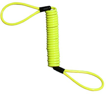perfk Verrouillage Disque de Securite Alarme Anti Thief Moto Disque de Frein de Roue Sac Rappel Ressort Câble 1.5m, Jaune
