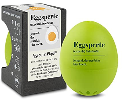 Brainstream Eggsperten PiepEi - Singende Eieruhr zum Mitkochen - Eierkocher für 3 Härtegrade - Piep Ei mit 3 Melodien - Lustiges Kochei - Musik Eggtimer