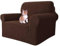 MAXIJIN Super Stretch Stuhlbezüge für Wohnzimmer, 1-teiliger Universal Stuhlbezug mit Armlehnen Jacquard Spandex Stuhlschutz Hunde Haustierfreundliche Sofa Couch Sesselbezug (1 Sitzer, Kaffee)