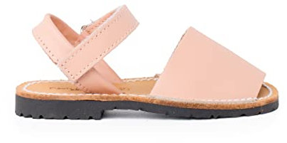 Pisamonas Sandales Avarcas Cuir Nappa Et À Scratch pour Enfant Taille 22 Couleur Couleur Chair