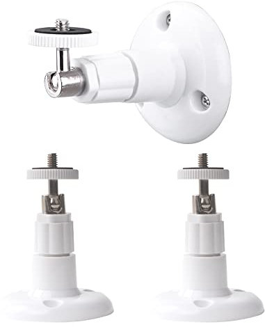 C100AE 3 Pack 1/4'' Stick Up Camera Wall Mount Brackets - White, 360° Adjustable Security Camera Mount for Ring, Arlo Pro