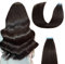 AGMITY Tape Extensions Echthaar, 60cm Natürliches Schwarz 50g Gerade Nahtlos 20 Stück/Packung Remy Invisible Tape Extensions Seidig Echthaar Extensions Skin Weft Tape Ins(60cm #1B Natürliches Schwarz)
