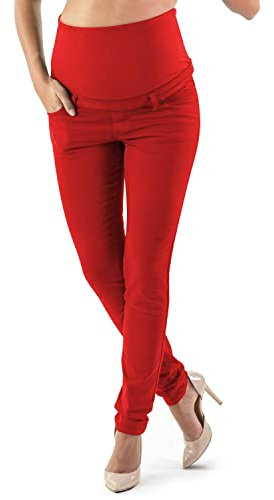 Milano - Jean Grossesse et Femme Enceinte, Coupe Slim Bandeau Haut Stretch et Confortable - Idèal Tout au Long de Votre Maternité (S - 38, Glace)