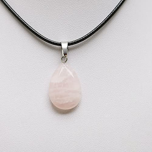 Larme Goutte D'eau Opale Roche Cristal De Quartz Naturel Guérison Chakra Pierre Pendentif Collier Bijoux,Quartz Rose