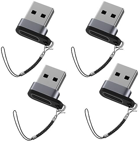 Liaoan USB C auf USB Adapter, [4-teiliger Satz], tragbarer Type-C Übertragung Schlüsselanhänger Adapter