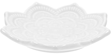 Ciieeo Assiette à Bijoux Mandala Bol De Pot-pourri Porte-bagues Pour Bijoux Porte-bijoux En Porcelaine Support De Stockage Plat à Bibelots Blanche Étagère De Rangement Collation Céramique