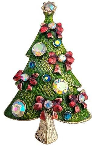 GFM® Women's Christmas Ladies Brooch Pin Snowman Santa Claus Jingle Bells Wreath - (BRCH-CHRIS-D/E)