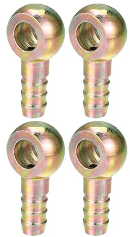 Hihaha Banjo Bolt Hose Barb Fitting/Inner Brake Fuel Line Fitting Adapter for Car Motorcycle/Durable Metal 12mm ID 12mm OD / 4 Pcs Bronze Tone