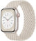 Maledan Tressé Bracelets Compatible avec Apple Watch Bracelet 44mm 42mm 45mm 49mm pour Femme Homme, Bracelet élastique réglable de Sport pour iWatch SE Series 9 8 7 6 5 4 3 2 Ultra, Lumiere stellaire