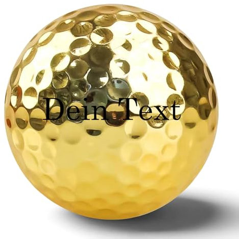 Jaucin Personalisierte Golfbälle mit Wunschtext Gravur Golfball, softe Golfbälle mit maximaler Reichweite, Dieser Ball kennt Dein Handicap (Surlyn-Golden, 3)