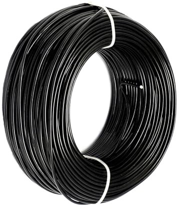 Fili for artigianato in acciaio inossidabile, filo for la creazione di gioielli, filo for artigianato in alluminio da 1 mm, filo for artigianato lungo 55 metri, filo da 1 mm in ottone(Black)