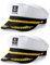 Funny World Herren Yacht Captain Hat, 2 Stück., Adjustable, one-size-fits-most (adult and teen)