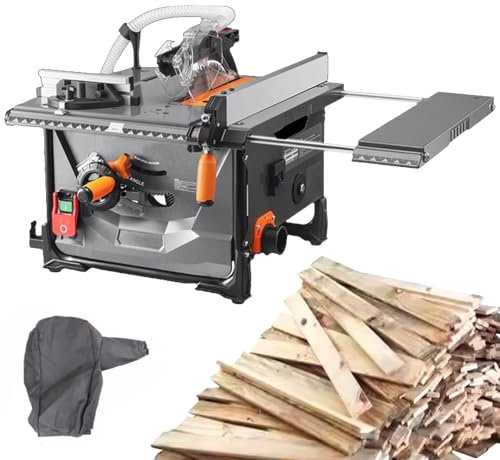 Scie À Table Sans Poussière 2000W 8,5 | Scie À Table 5000 Tr/Min Avec Table Latérale Extensible | Collecte De Poussière À 98% | Angle De Profondeur De Coupe Réglable, Pour Le Travail Du Bois DIY