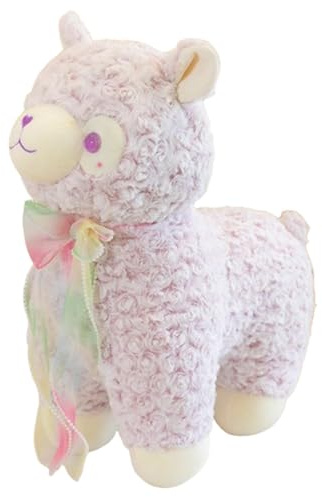 champracer Alpaka-Plüschtier, Alpaka Kuscheltier, Stand Alpaka Plüschtier,Lama-Plüschtier, groß, kuschel alpaka, Umarmungskissen, weiches Flauschiges Kissen,für Kinder Mädchen Jungen (23 cm,Lila)
