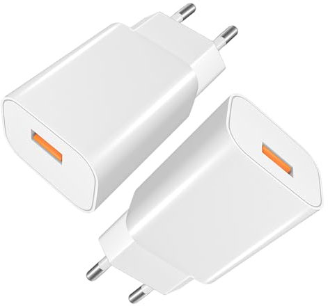 Powice 2X 15W US B A Ladegerät, 5V/3A US-B Lade-gerät, US B Adapter, USB Netzteil, Ladegerät USB Geeignet für Mobiltelefone, Kopfhörer, Schreibtischlampen, und Andere Kleingeräte