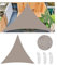 Tenda a Vela Parasole Vela Ombreggiante Triangolare Impermeabile Tenda a Vela Giardino Protezione UV 98% Tende da Sole con Corda di Nylon e Anello D per Esterno Giardino 3x3x3M