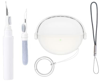 CAQAKA Custodia compatibile con Huawei FreeClip con staffa, custodia protettiva in morbido silicone antiurto con portachiavi, cordino e kit di pulizia, per uomini e donne