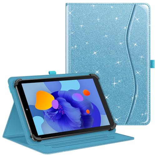 Fintie Funda universal para tablet DOOGEE U11/U11 Pro/Blackview Tab90 11/TABWEE W90 11/Whitedeer/HotLight/DOOGEE U10 de 10 pulgadas, funda multiángulo universal para tablet de 9-11, azul brillante
