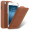 MELCKO Tasche passend für Apple iPhone SE 2022 5G, iPhone SE 2020, iPhone 8, iPhone 7, 4.7 Zoll, Case mit Echt-Leder, Schutz-Hülle aufklappbar, Flip-Case, Ultra-Slim Cover, Etui, Vintage Look, Braun