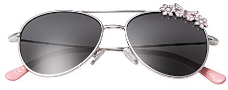 Ultra Silberner Rahmen mit Rosafarbenen Schmetterlingen Kinder Pilot Sonnenbrille Jungen Mädchen Klassische Metall UV400 Schutz Brillen Schatten Unisex