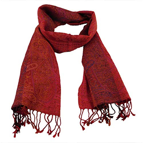 musimon Kleiner eleganter Schal 100% Wolle Paisley-Muster