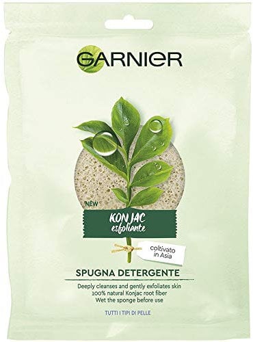 Garnier Bio Konjac Naturschwamm Peeling Gesicht Bio, Natur Peeling Schwamm Fein für das Gesicht, 1 Stück