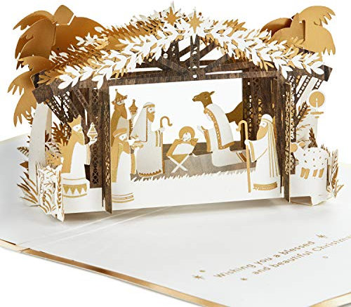 Hallmark Signature Paper Wonder Religious Pop Up Weihnachtskarte (Krippe)